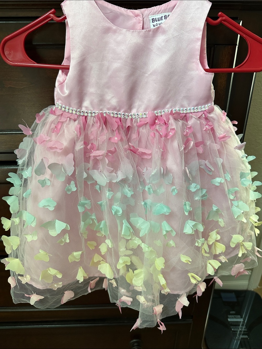 Blueberi Boulevard Pink Pastel Butterfly Tulle Dress